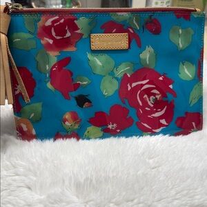 Dooney & Bourke Floral Blue and Red Wristlet